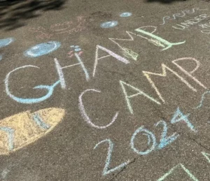 CHAMP Camp 2024 sidewalk chalk