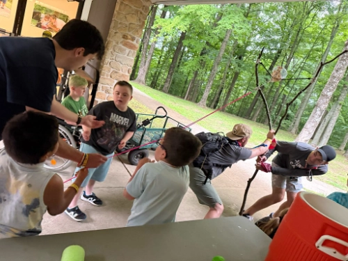 Shooting a catapult