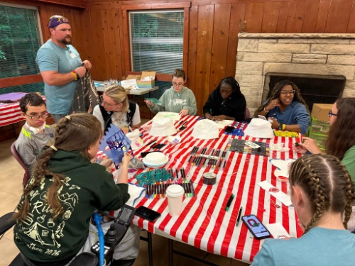 A group working around a table