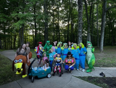 Counselors and campers in costume